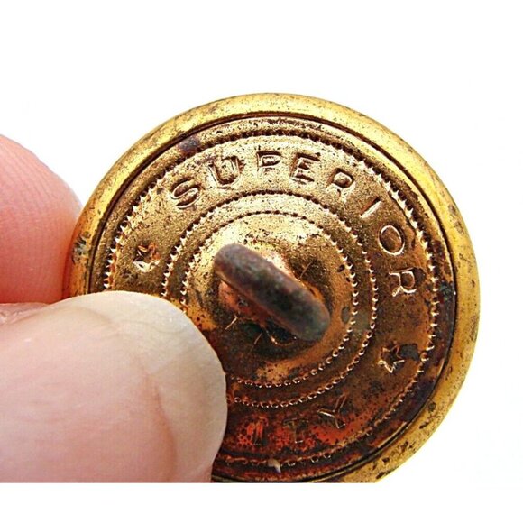 12 Vintage Uniform Coat Jacket Shank Buttons Initial P Police Superior Quality - Picture 7 of 8